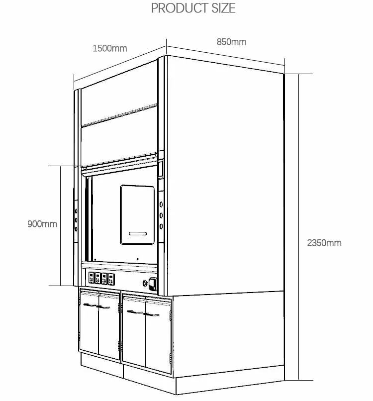 Customized Environmental Standard Intelligent Clean Air Chemistry Conventional Biological Chemical All Steel Metal Explosion Proof Lab Fume Hood/